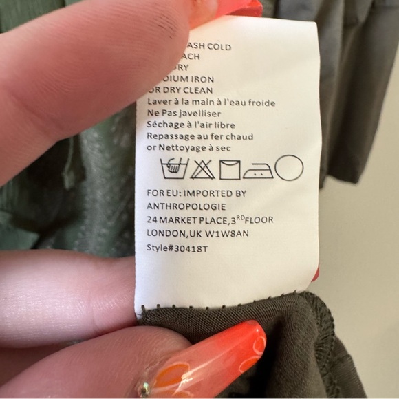 TINY Anthropologie Isla embroidered tunic mini long sleeve green dress - Picture 10 of 10